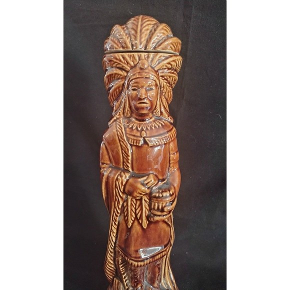 Vintage 1968 Ezra Brooks Native American Chief Whiskey Decanter - Picture 5 of 9